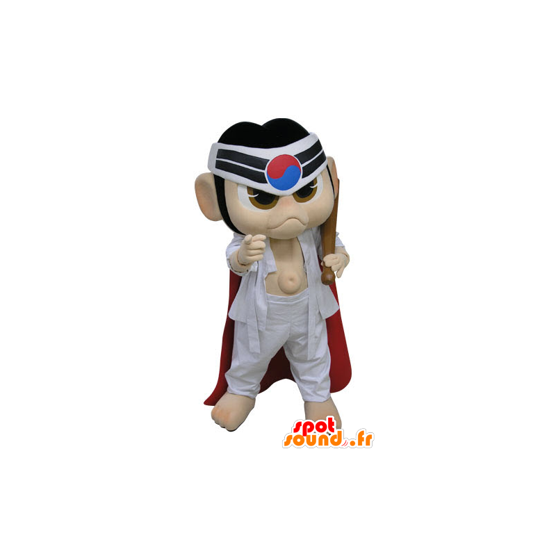 Mascot samurai ninja in white kimono - MASFR031117 - Human mascots