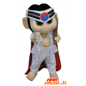 Maskot Samurai, ninja v bílém kimonu - MASFR031117 - lidské Maskoti