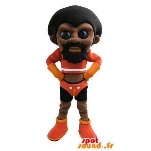 La mascota del hombre afroamericano vestido de luchador - MASFR031119 - Mascotas humanas