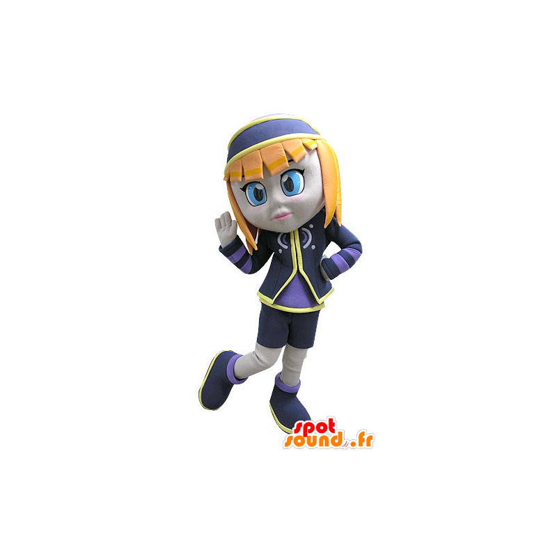 マスコット少年少女 の 青と紫の服を着マスコット赤毛の女の子 マスコット少年少女 の 青と紫の服を着マスコット赤毛の女の子