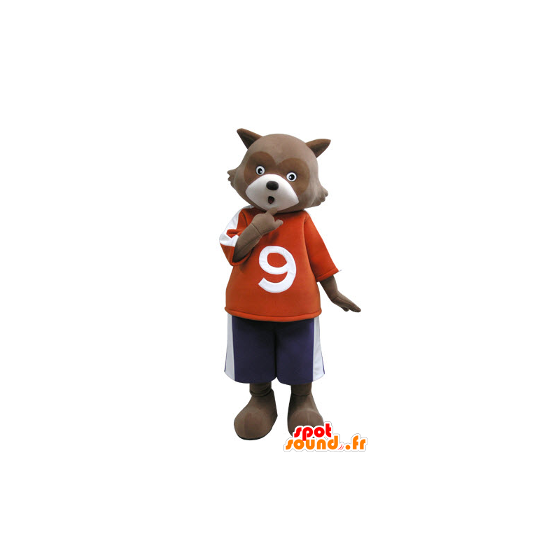 Mascot castanho e branco ursos. Mascot guaxinim - MASFR031124 - mascote do urso