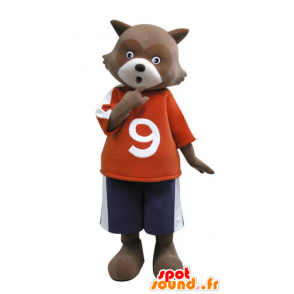 Mascot brown and white bears. Mascot raccoon - MASFR031124 - Bear mascot
