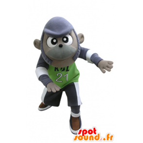 Lila und grau Affe Maskottchen in der Sportkleidung - MASFR031129 - Maskottchen monkey