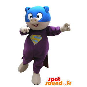 Dressed pig mascot superhero - MASFR031130 - Mascots pig