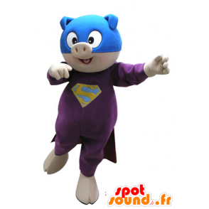 Dressed pig mascot superhero - MASFR031130 - Mascots pig