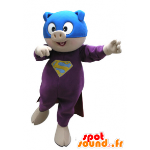 Gekleidet Schwein Maskottchen Superheld - MASFR031130 - Maskottchen Schwein