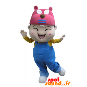 Boy Maskottchen Kopf mit einem Biber - MASFR031131 - Biber Maskottchen