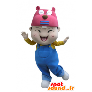 Chłopiec głowa maskotka z bobra - MASFR031131 - Beaver Mascot
