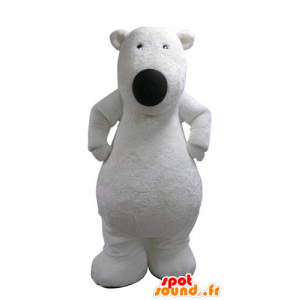 Mascot polar bear, soft and hairy. Teddy mascot - MASFR031132 - Bear mascot