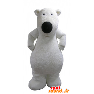 Mascotte d'ours blanc, doux et poilu. Mascotte de nounours - MASFR031132 - Mascotte d'ours