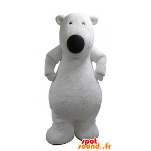 Mascot polar bear, soft and hairy. Teddy mascot - MASFR031132 - Bear mascot