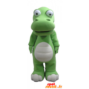 Verde e bianco coccodrillo mascotte, gigante - MASFR031133 - Mascotte coccodrillo