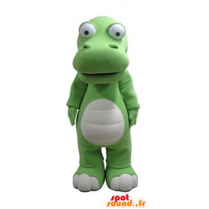 Grønn og hvit krokodille maskot, gigantiske - MASFR031133 - Crocodile Maskoter