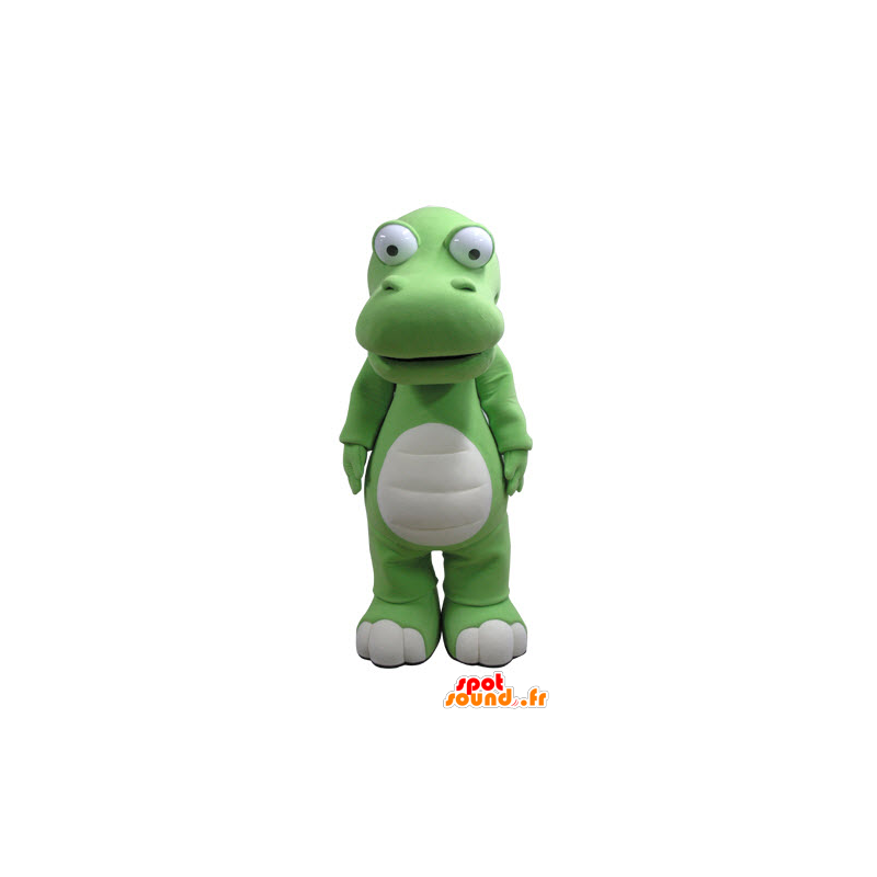 Mascotte de crocodile vert et blanc, géant - MASFR031133 - Mascottes Crocodile