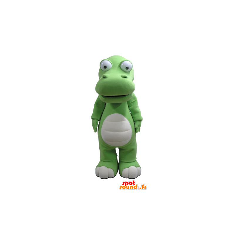 Zielony i biały krokodyl maskotka, gigant - MASFR031133 - Krokodyl Maskotki