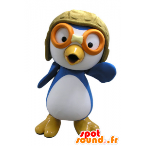 Mascot blauen und weißen Vogel, Flieger-Outfit - MASFR031135 - Maskottchen der Vögel