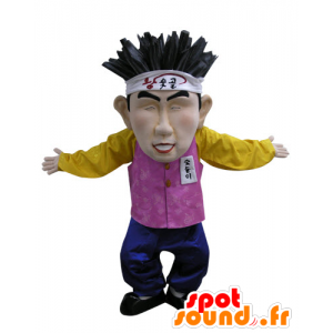 Mascotte d'homme asiatique, de chinois en tenue colorée - MASFR031141 - Mascottes Homme