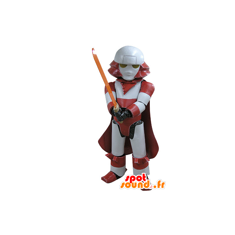 Mascot Darth Vader. mascota robot rojo y blanco - MASFR031147 - Personajes famosos de mascotas