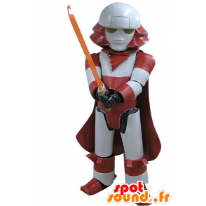 Mascotte de Dark Vador. Mascotte de robot rouge et blanc - MASFR031147 - Mascottes Personnages célèbres