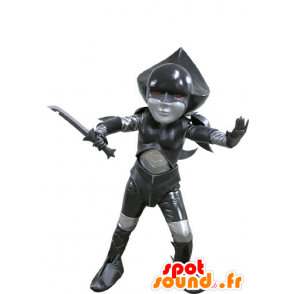 Mascot lutador futurista preto e cinza - MASFR031150 - Mascotes não classificados