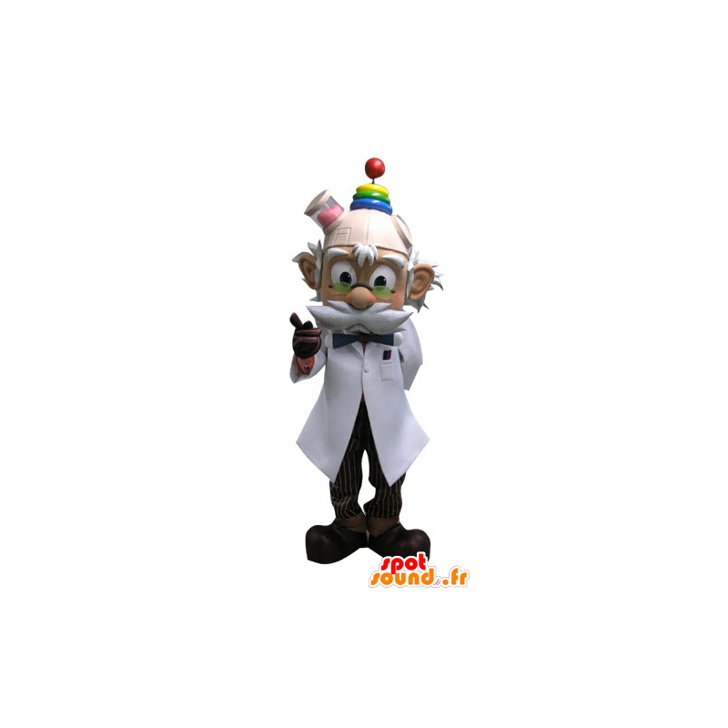 Professor mascote bigodudo. Mascot científica - MASFR031155 - Mascotes humanos
