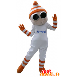 Mascotte de bonhomme blanc avec des lunettes et des gants - MASFR031158 - Mascottes Homme