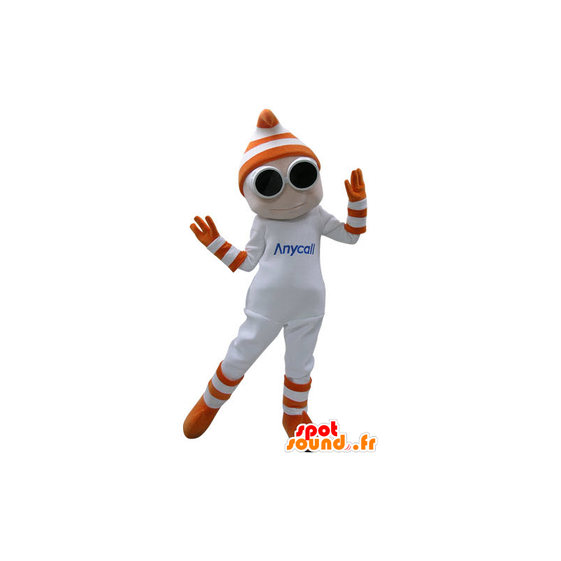 Blanco mascota del muñeco de nieve con gafas y guantes - MASFR031158 - Mascotas humanas