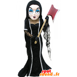 Mascot vestido de bruja de color marrón con un hacha - MASFR031167 - Mascotas humanas