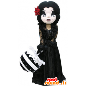 Mascot gotische Make-up Frau, schwarz gekleidet - MASFR031170 - Maskottchen-Frau