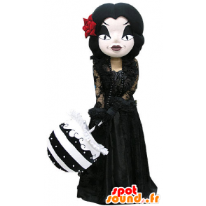 Mascot gothic make-up vrouw, gekleed in het zwart - MASFR031170 - Vrouw Mascottes