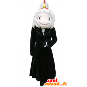 Mascotte de bonhomme souriant avec un long manteau noir - MASFR031171 - Mascottes Homme