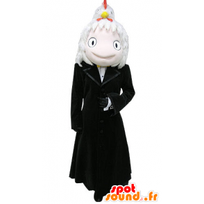 Mascotte de bonhomme souriant avec un long manteau noir - MASFR031171 - Mascottes Homme