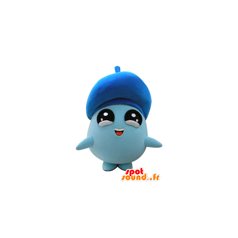 Mascot blue snowman, whole with black eyes - MASFR031172 - Human mascots