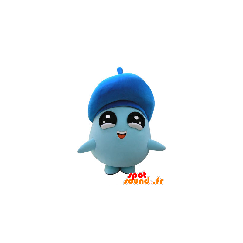 Mascotte pupazzo blu, tutta con gli occhi neri - MASFR031172 - Umani mascotte