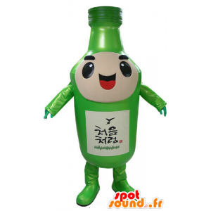 Zelenou láhev maskot, obří a usměvavý - MASFR031173 - Maskoti Láhve