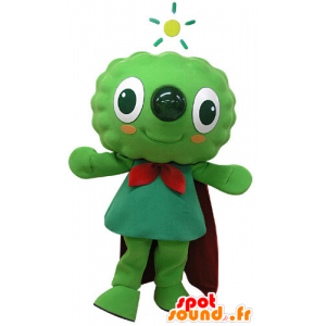 Grün Mann Maskottchen, fröhlich, mit einem Umhang - MASFR031182 - Menschliche Maskottchen