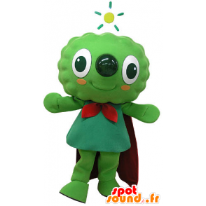 Mascote homem verde, alegre, com uma capa - MASFR031182 - Mascotes homem