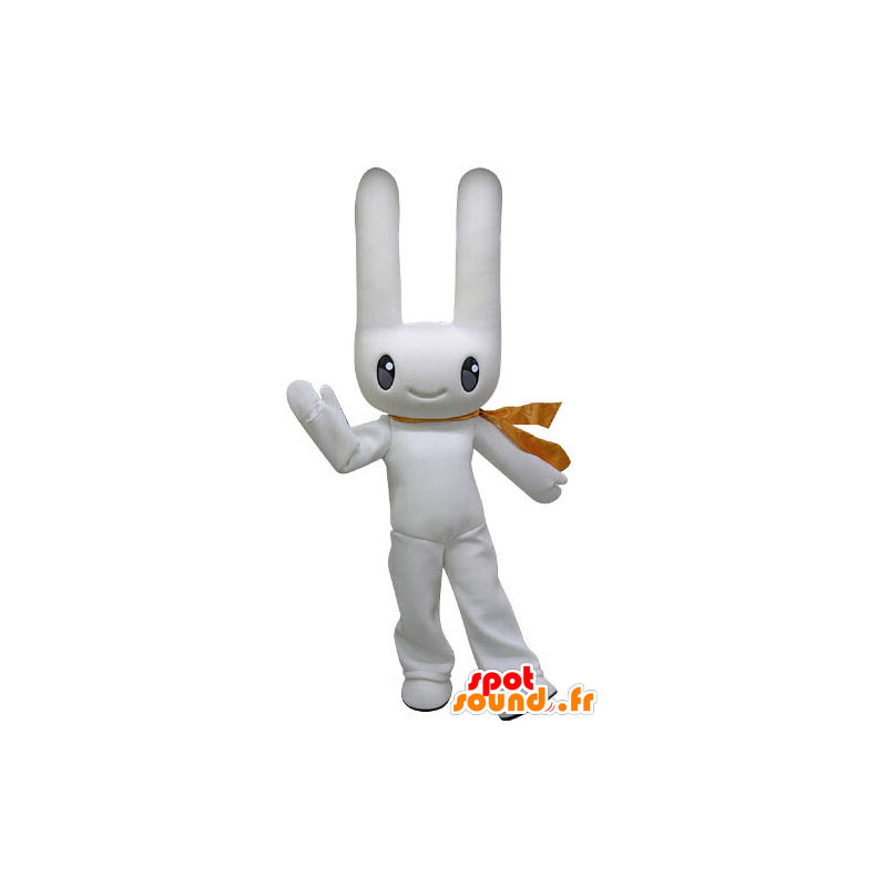 Bílý zajíček maskot, s velkýma ušima - MASFR031184 - maskot králíci