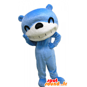 Mascot blauwe en witte beren, lucht lachen - MASFR031186 - Bear Mascot