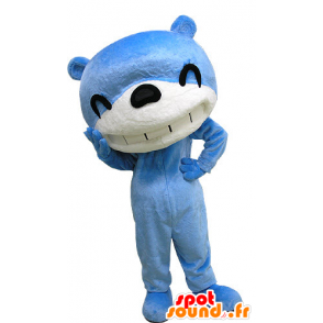 Blu mascotte e orso bianco, ridendo aria - MASFR031186 - Mascotte orso