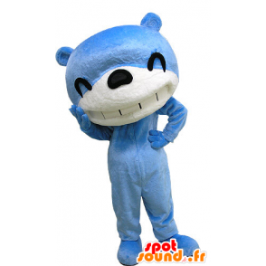 Mascot blue and white bear, laughing air - MASFR031186 - Bear mascot