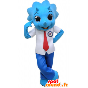 Mascot blauwe neushoorn, gekleed in pak en stropdas - MASFR031195 - jungle dieren