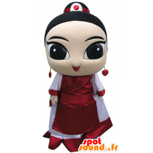 Mascotte donna asiatica vestita in abiti tradizionali - MASFR031204 - Donna di mascotte