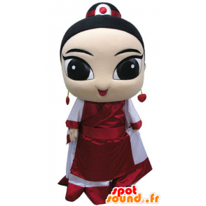 Mascotte de femme asiatique, habillée en tenue traditionnelle - MASFR031204 - Mascottes Femme