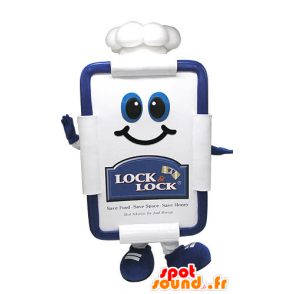 Restaurant card mascot, table, with a toque - MASFR031208 - Mascots of objects