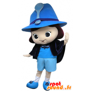 Girl mascot, fairy, blue magician - MASFR031214 - Mascots fairy