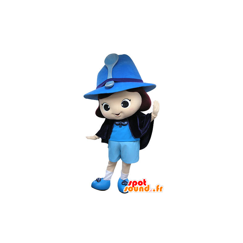Girl mascot, fairy, blue magician - MASFR031214 - Mascots fairy