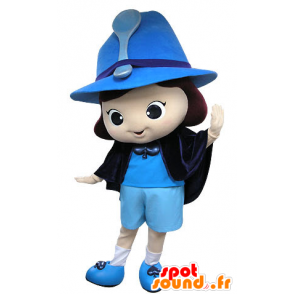 Mascotte de fillette, de fée, de magicienne bleue - MASFR031214 - Mascottes Fée