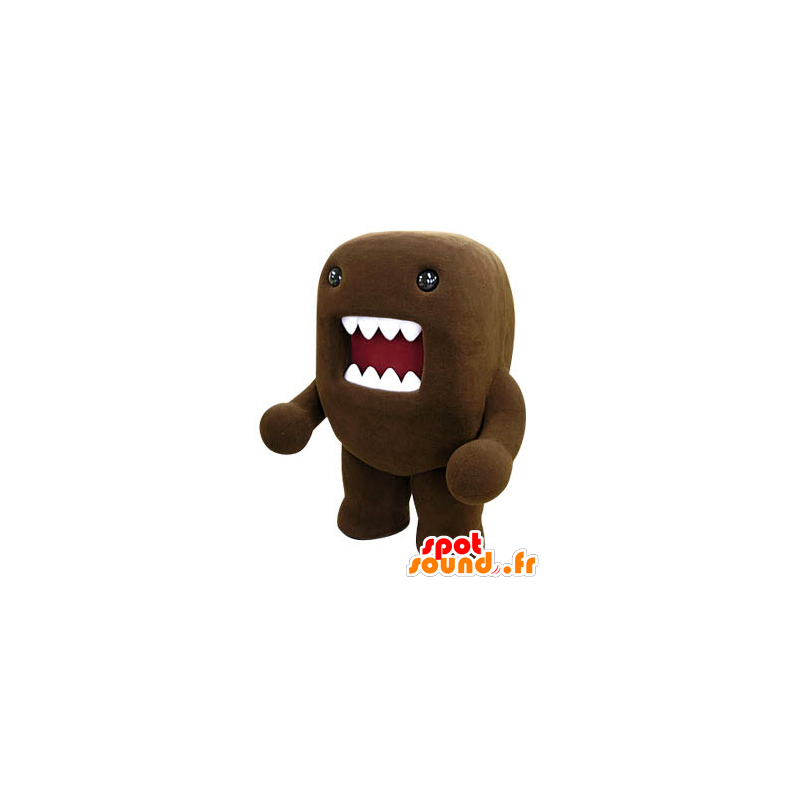 Mascot Domo Kun, monstro marrom com uma boca grande - MASFR031215 - Mascotes monstro marinho