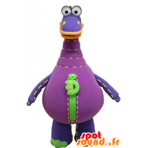 Fialové a zelené dinosaurus maskot. obří dinosaurus - MASFR031216 - Dinosaur Maskot